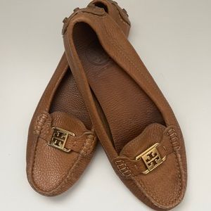 Tory Burch Camel Leather Loafers